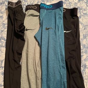 Nike Pro Men's Size M Compression Pants Tights Lot Of 4